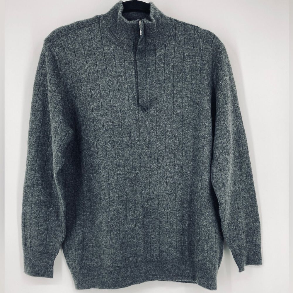 Claiborne Merino Wool Blend Charcoal Boy Sweater Size L